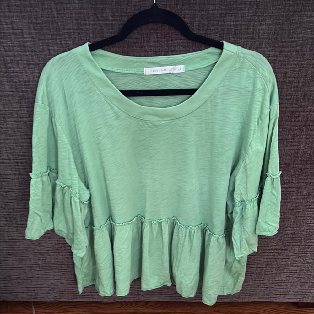 Mint Green Ruffle Top Altar’d State